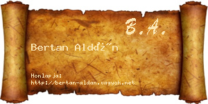 Bertan Aldán névjegykártya